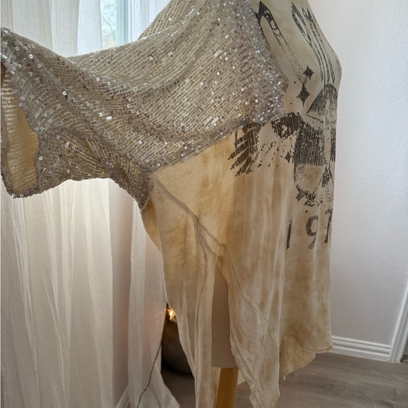 WE THE FREE City Sparkle Oversize Tee Tunic EUC Size Large - Picture 3 of 5